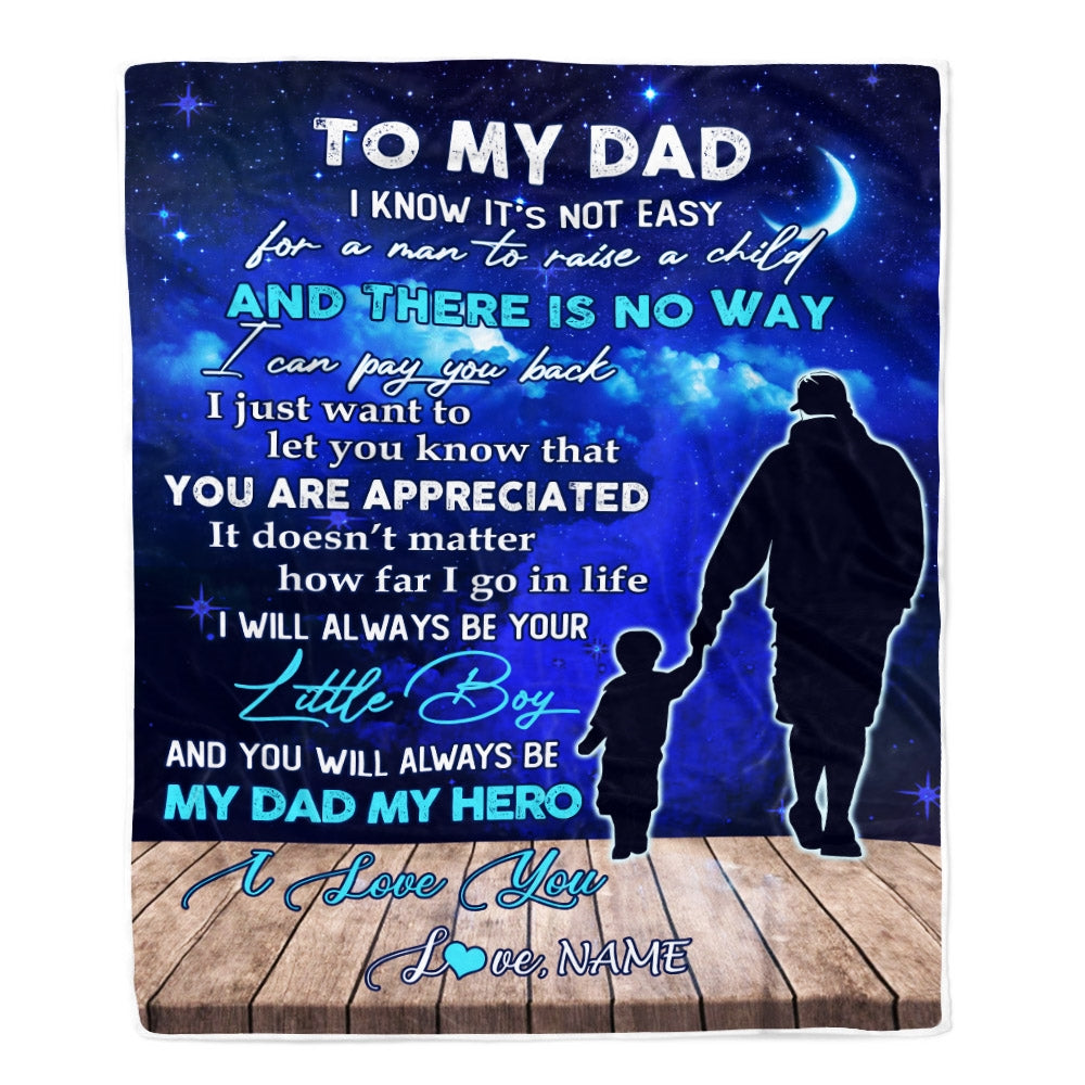 Personalized To My Dad Blanket From Son Grateful I Love You Dad Birthday Thanksgiving Fathers Day Christmas Customized Fleece Throw Blanket Blanket | Teecentury.com