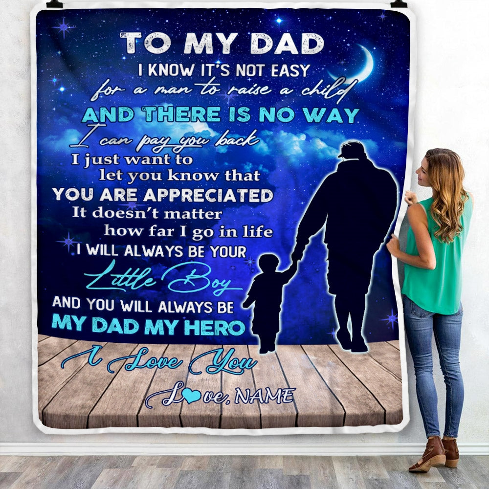 Personalized To My Dad Blanket From Son Grateful I Love You Dad Birthday Thanksgiving Fathers Day Christmas Customized Fleece Throw Blanket Blanket | Teecentury.com