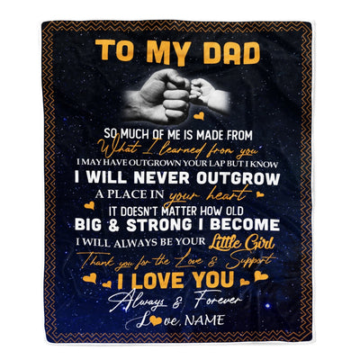 Personalized To My Dad Blanket From Son Little Boy Thank You For The Love Support I Love You Dad Father's Day Birthday Christmas Customized Fleece Blanket Blanket | Teecentury.com