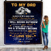 Personalized To My Dad Blanket From Son Little Boy Thank You For The Love Support I Love You Dad Father's Day Birthday Christmas Customized Fleece Blanket Blanket | Teecentury.com