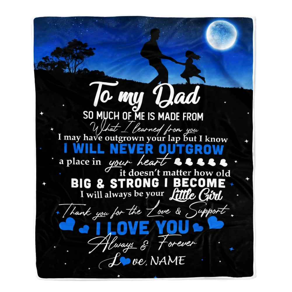 Personalized To My Dad Blanket from Daughter Kids I Love You Always Forever Dad Father's Day Birthday Thanksgiving Christmas Customized Fleece Blanket Blanket | Teecentury.com