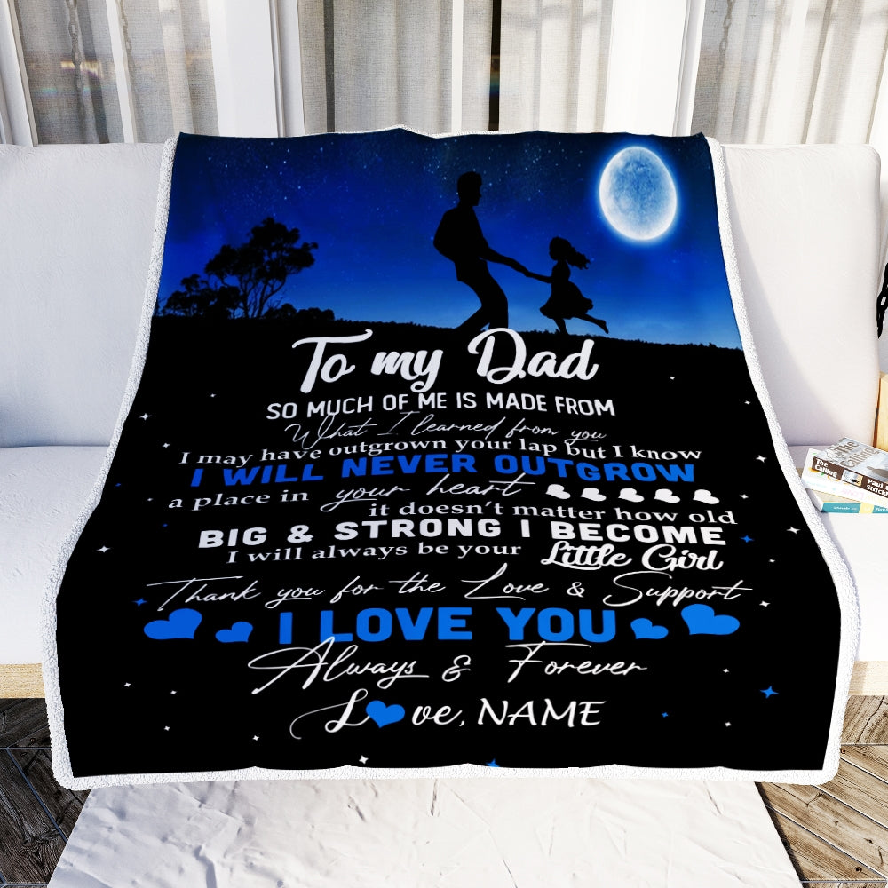 Personalized To My Dad Blanket from Daughter Kids I Love You Always Forever Dad Father's Day Birthday Thanksgiving Christmas Customized Fleece Blanket Blanket | Teecentury.com