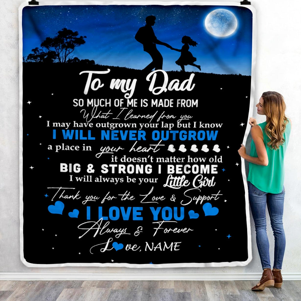 Personalized To My Dad Blanket from Daughter Kids I Love You Always Forever Dad Father's Day Birthday Thanksgiving Christmas Customized Fleece Blanket Blanket | Teecentury.com