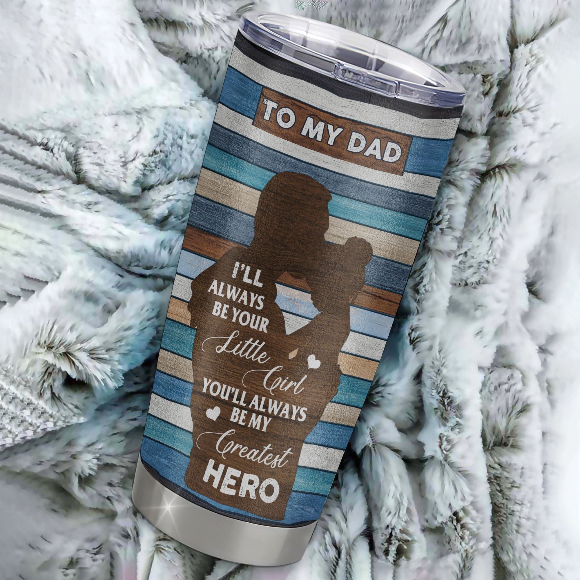 Personalized To My Dad From Daughter Stainless Steel Tumbler Cup Wood Little Girl Thank You Dad Fathers Day Birthday Christmas Travel Mug | teecentury