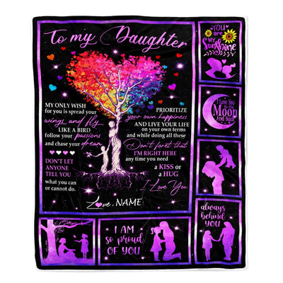 Personalized To My Daughter Blanket For Daughter From Mom Airmail Letter Kiss Hug I Love You Daughter Birthday Christmas Customized Fleece Blanket Blanket | Teecentury.com