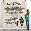 Personalized To My Daughter Blanket From Dad Father You Will Never Lose Viking Daughter Birthday Graduation Christmas Customized Fleece Throw Blanket | teecentury