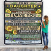 Personalized To My Daughter Blanket From Mom Dad Always Remember How Much I Love You Wood Sunflower Daughter Birthday Christmas Customized Fleece Blanket Blanket | Teecentury.com