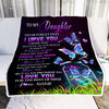 Personalized To My Daughter Blanket From Mom Dad Father Butterfly Never Forget I Love You Daughter Birthday Graduation Christmas Customized Bed Fleece Blanket | teecentury
