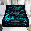 Personalized To My Daughter Blanket From Mom Dad Father Fairy Silhouette Fantasy Moon Daughter Birthday Graduation Christmas Customized Fleece Throw Blanket | teecentury
