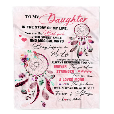 Personalized To My Daughter Blanket From Mom Dad Father You Are The Best Part Daughter Birthday Graduation Christmas Customized Bed Fleece Throw Blanket | teecentury