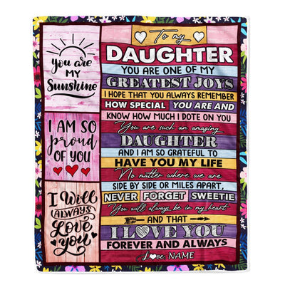 Personalized To My Daughter Blanket From Mom Dad Mother My Greatest Joys Daughter Birthday Graduation Christmas Customized Bed Fleece Throw Blanket | teecentury
