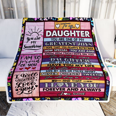 Personalized To My Daughter Blanket From Mom Dad Mother My Greatest Joys Daughter Birthday Graduation Christmas Customized Bed Fleece Throw Blanket | teecentury
