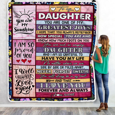 Personalized To My Daughter Blanket From Mom Dad Mother My Greatest Joys Daughter Birthday Graduation Christmas Customized Bed Fleece Throw Blanket | teecentury
