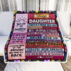 Personalized To My Daughter Blanket From Mom Dad Never Give Up Live Your Dream Pink Wood Daughter Birthday Graduation Christmas Customized Fleece Blanket Blanket | Teecentury.com