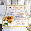 Personalized To My Daughter Blanket From Mom Dad Once Upon A Time When I Asked God For An Angel Sunflower Birthday Christmas Customized Fleece Blanket Blanket | Teecentury.com