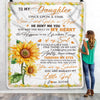 Personalized To My Daughter Blanket From Mom Dad Once Upon A Time When I Asked God For An Angel Sunflower Birthday Christmas Customized Fleece Blanket Blanket | Teecentury.com
