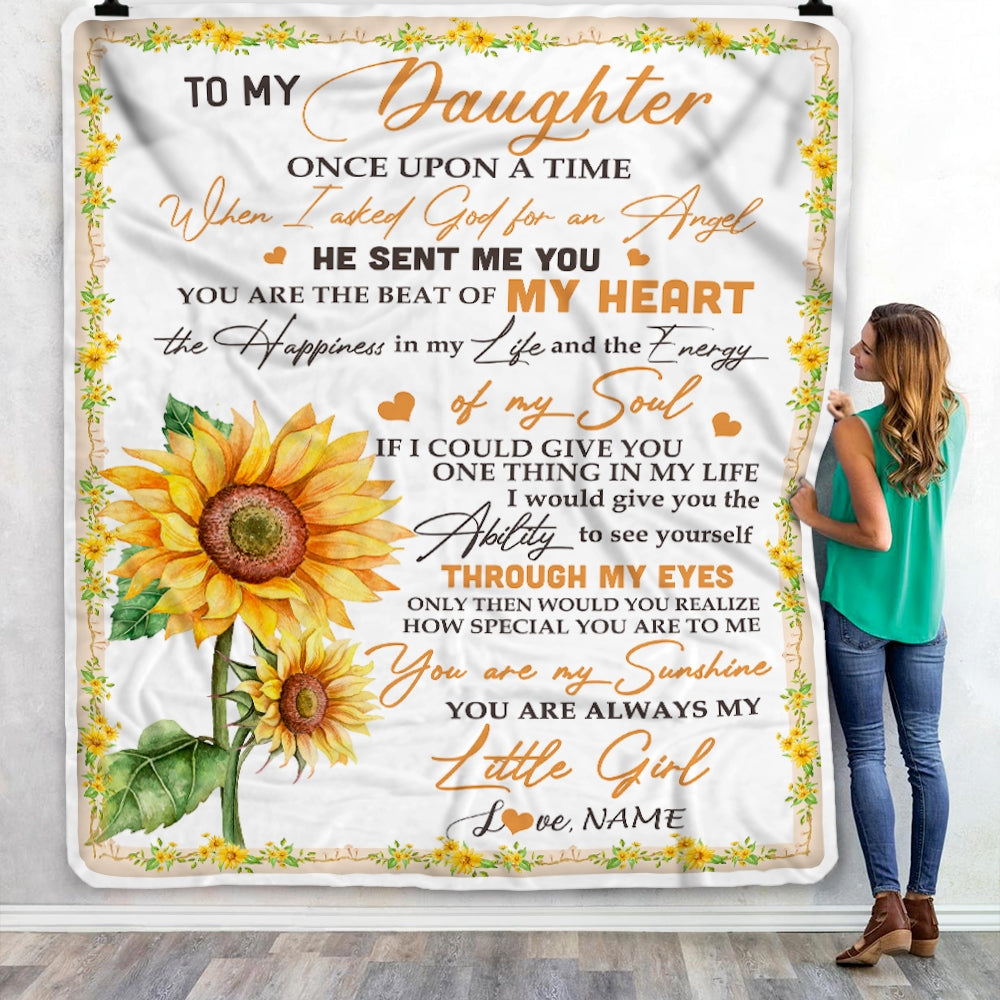 Personalized To My Daughter Blanket From Mom Dad Once Upon A Time