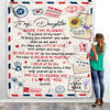 Personalized To My Daughter Blanket From Mom Dad You Are My Sunshine Air Mail Letter Daughter Birthday Christmas Graduation Customized Fleece Blanket Blanket | Teecentury.com