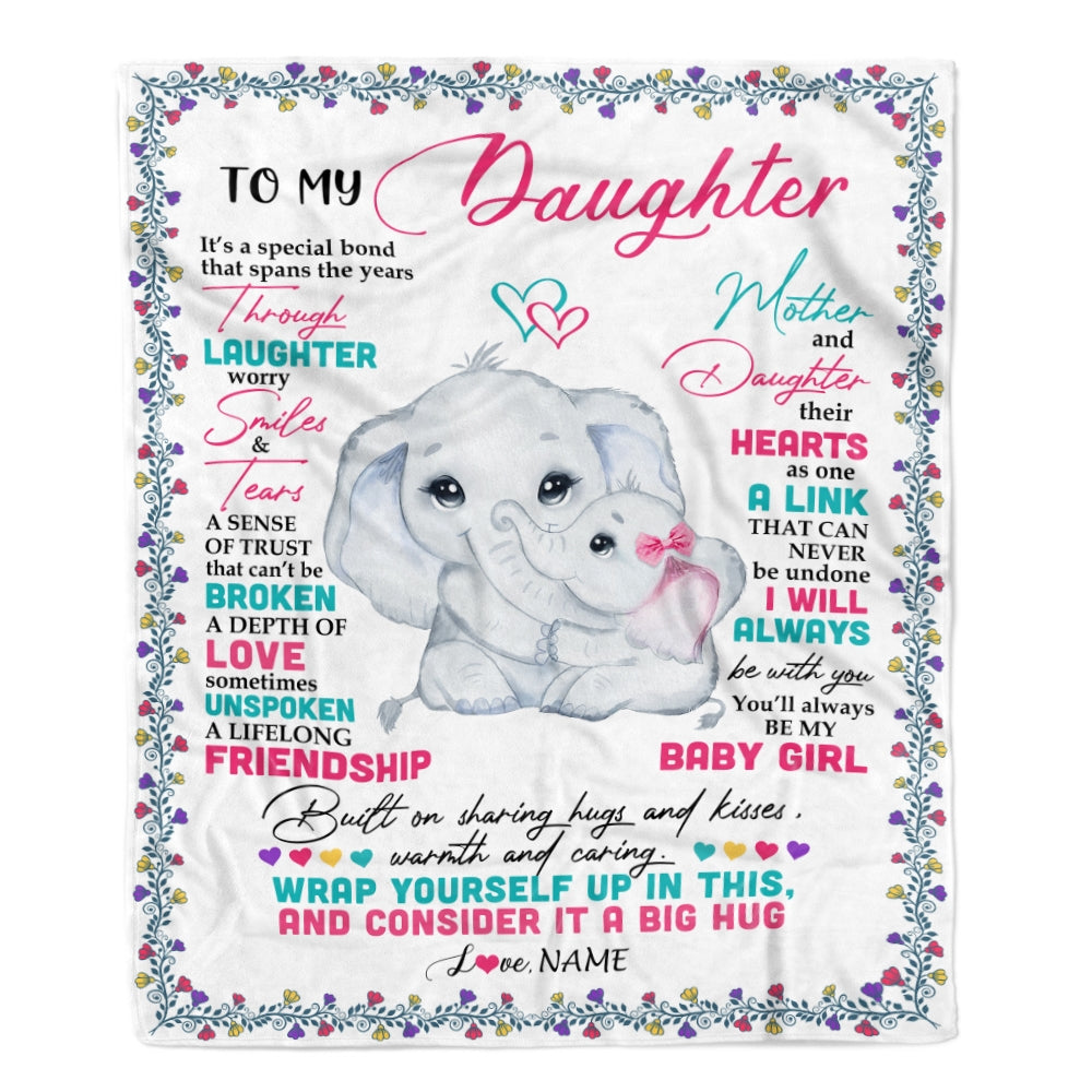 Personalized To My Daughter Blanket From Mom Mother And Daughter It A Big Hug Daughter Birthday Graduation Christmas Customized Fleece Throw Blanket Blanket | Teecentury.com