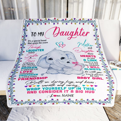 Personalized To My Daughter Blanket From Mom Mother And Daughter It A Big Hug Daughter Birthday Graduation Christmas Customized Fleece Throw Blanket Blanket | Teecentury.com