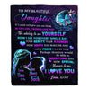 Personalized To My Daughter Blanket From Mom Mother Butterfly Kindness Happy Beautiful Daughter Birthday Graduation Christmas Customized Fleece Throw Blanket | teecentury