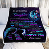 Personalized To My Daughter Blanket From Mom Mother Butterfly Kindness Happy Beautiful Daughter Birthday Graduation Christmas Customized Fleece Throw Blanket | teecentury