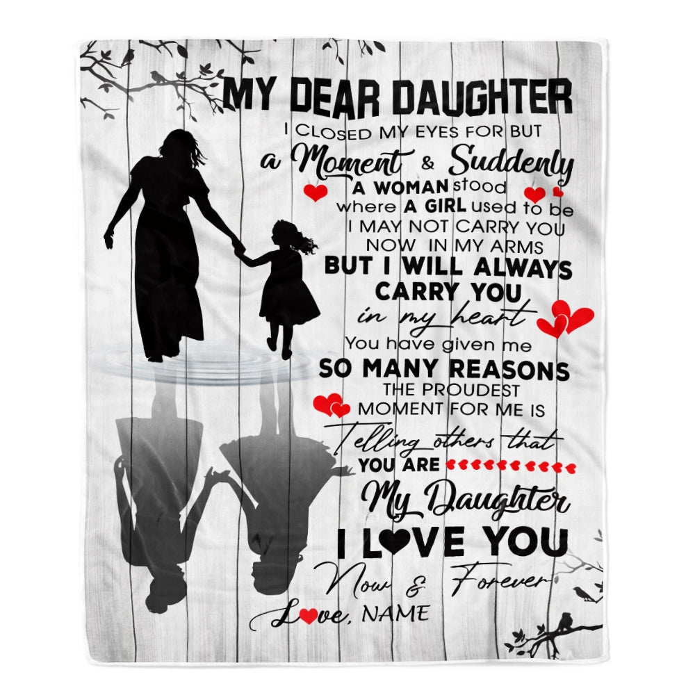 Personalized To My Daughter Blanket From Mom Mother I Love You Letters For Her Daughter Birthday Graduation Christmas Customized Fleece Throw Blanket Blanket | Teecentury.com