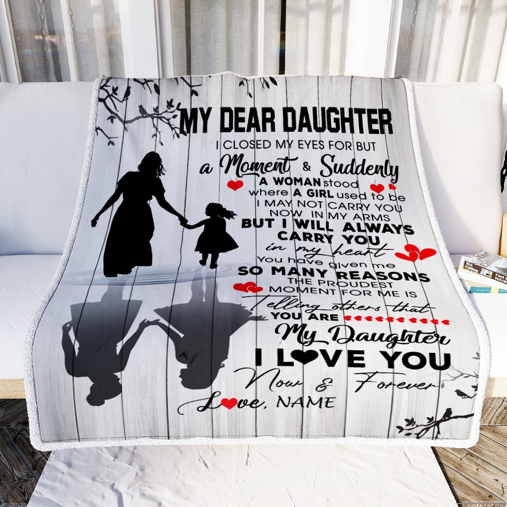 Personalized To My Daughter Blanket From Mom Mother I Love You Letters For Her Daughter Birthday Graduation Christmas Customized Fleece Throw Blanket Blanket | Teecentury.com