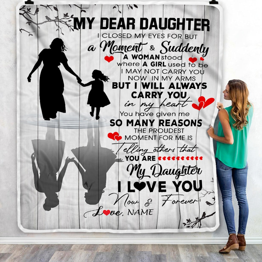 Personalized To My Daughter Blanket From Mom Mother I Love You Letters For Her Daughter Birthday Graduation Christmas Customized Fleece Throw Blanket Blanket | Teecentury.com