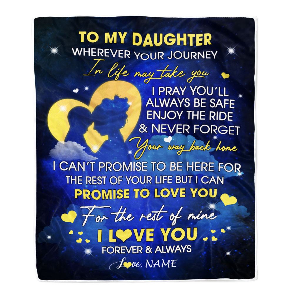 Personalized To My Daughter Blanket From Mom Mother Wherever Your Journey Daughter Birthday Graduation Christmas Customized Bed Fleece Throw Blanket | teecentury