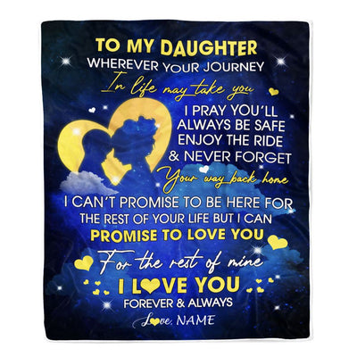 Personalized To My Daughter Blanket From Mom Mother Wherever Your Journey Daughter Birthday Graduation Christmas Customized Bed Fleece Throw Blanket | teecentury