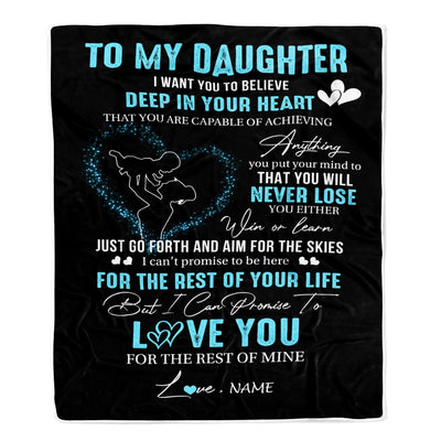 Personalized To My Daughter Blanket From Mom Promise To Love You Daughter Birthday Graduation Christmas Customized Bed Fleece Throw Blanket | teecentury