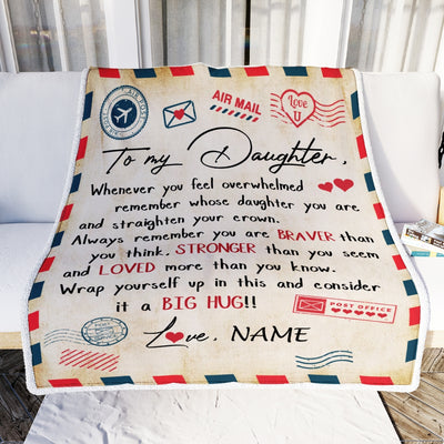 Personalized To My Daughter Blanket from Mom And Dad Mail Letter Daughter Birthday Graduation Christmas Gifts Customized Fleece Blanket Blanket | Teecentury.com