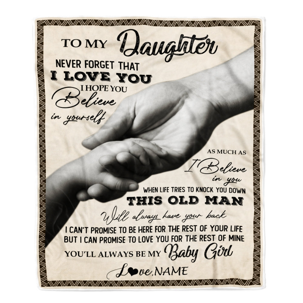 Personalized To My Daughter From Dad Never Forget That I Love You For Daughter Great Birthday Graduation Christmas Bed Quilt Fleece Throw Blanket Blanket | Teecentury.com