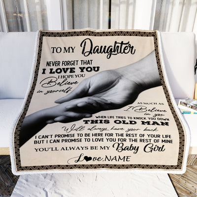 Personalized To My Daughter From Dad Never Forget That I Love You For Daughter Great Birthday Graduation Christmas Bed Quilt Fleece Throw Blanket Blanket | Teecentury.com