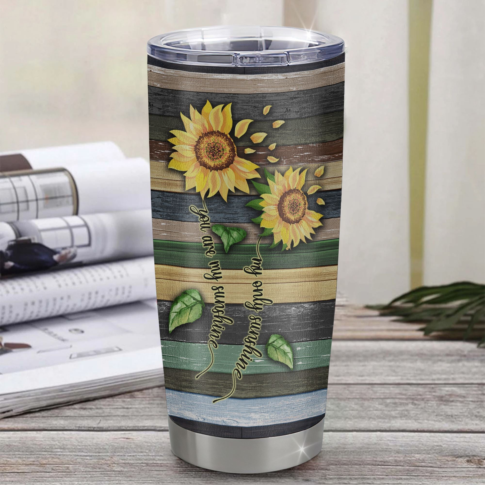 Personalized To My Daughter From Mom Dad Mother Stainless Steel Tumbler Cup Always Remember How Much I Love You Wood Sunflower Daughter Birthday Christmas Travel Mug | teecentury