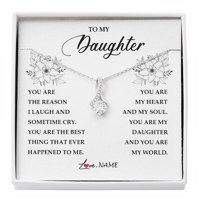 Alluring Beauty Necklace | Personalized To My Daughter From Mom Dad You Are My Heart My And My Sould Daughter Jewelry Birthday Graduation Christmas Customized Gift Box Message Card | teecentury