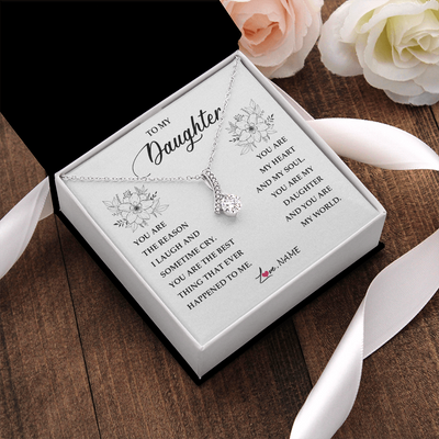 Alluring Beauty Necklace | Personalized To My Daughter From Mom Dad You Are My Heart My And My Sould Daughter Jewelry Birthday Graduation Christmas Customized Gift Box Message Card | teecentury