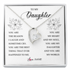 Forever Love Necklace | Personalized To My Daughter From Mom Dad You Are My Heart My And My Sould Daughter Jewelry Birthday Graduation Christmas Customized Gift Box Message Card | teecentury