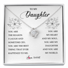 Love Knot Necklace | Personalized To My Daughter From Mom Dad You Are My Heart My And My Sould Daughter Jewelry Birthday Graduation Christmas Customized Gift Box Message Card | teecentury