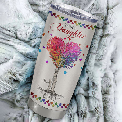 Personalized To My Daughter From Mom Mother Stainless Steel Tumbler Cup Colorful Tree Never Forget I Love You Daughter Birthday Graduation Christmas Travel Mug | teecentury