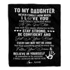 Personalized To My Daughter I Love You Forever From Mom Dad Daughter Birthday Christmas Thanksgiving Graduation Customized Fleece Blanket Blanket | Teecentury.com