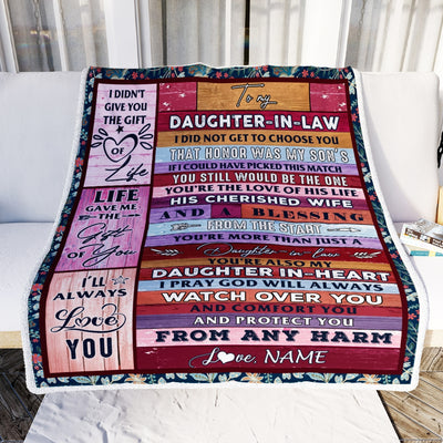 Personalized To My Daughter In Law Blanket From Mom Mother In Law You Are Daughter In My Heart Birthday Thanksgiving Christmas Customized Fleece Throw Blanket Blanket | Teecentury.com