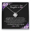 Love Knot Necklace | Personalized To My Daughter In Law Necklace from Mother In Law You Are My Bonus Daughter Jewelry Birthday Wedding Day Christmas Customized Message Card | teecentury