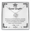 Love Knot Necklace | Personalized To My Daughter Necklace From Dad Mom I Will Love You Always Daughter Jewelry Birthday Graduation Christmas Customized Message Card | teecentury