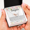 Interlocking Hearts Necklace | Personalized To My Daughter Necklace From Dad Mom Mother To This Beautiful Girl Daughter Jewelry Birthday Graduation Christmas Customized Gift Box Message Card | teecentury