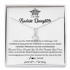 Alluring Beauty Necklace | Personalized To My Daughter Necklace From Dad Mom Straighten Your Crown Daughter Jewelry Birthday Graduation Christmas Customized Gift Box Message Card | teecentury