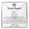 Forever Love Necklace | Personalized To My Daughter Necklace From Dad Mom Straighten Your Crown Daughter Jewelry Birthday Graduation Christmas Customized Gift Box Message Card | teecentury
