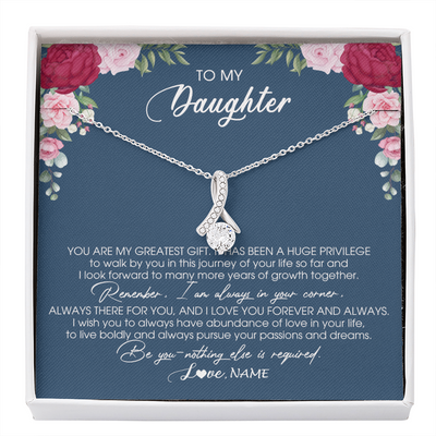 Alluring Beauty Necklace | Personalized To My Daughter Necklace From Mom Dad Father You Are My Greatest Gift Daughter Birthday Christmas Customized Jewelry Gift Box Message Card | teecentury