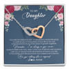 Interlocking Hearts Necklace | Personalized To My Daughter Necklace From Mom Dad Father You Are My Greatest Gift Daughter Birthday Christmas Customized Jewelry Gift Box Message Card | teecentury
